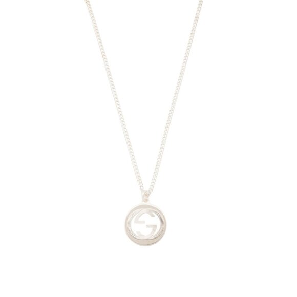 GUCCI Sterling Silver Made In Italy Sterling Silver Groove Pendant Necklace - Picture 1 of 2